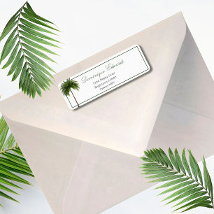Etiqueta Chic Moderno Elegante de Palm Tree