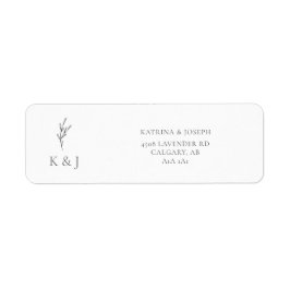 Etiqueta Chic monocromática de Casamento Elegante Minimalis