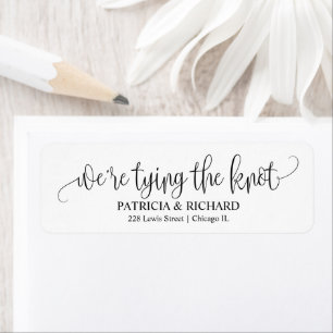 Etiqueta Chic Script Estamos Nos Casando Endereço de Retorn