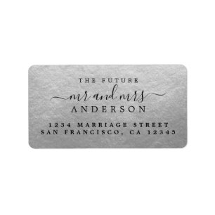 Etiqueta Chic Script Future Sr.ª Silver Endereço de Regress