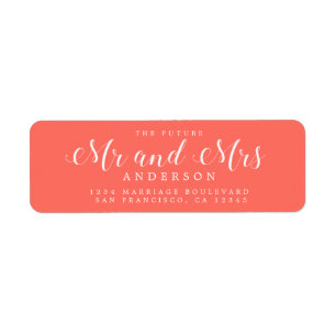 Etiqueta Chic Script Future Sr. Dr. Wedding Return Endereço
