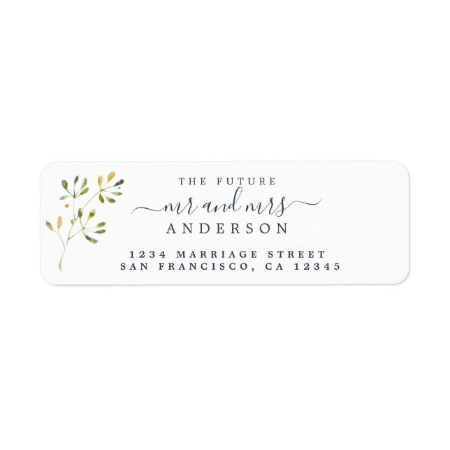 Etiqueta Chic Script Future Sr. Dr. Wedding Return Endereço (Frente)