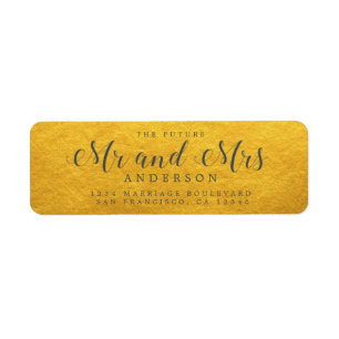 Etiqueta Chic Script Future Sr. Dr. Wedding Return Endereço