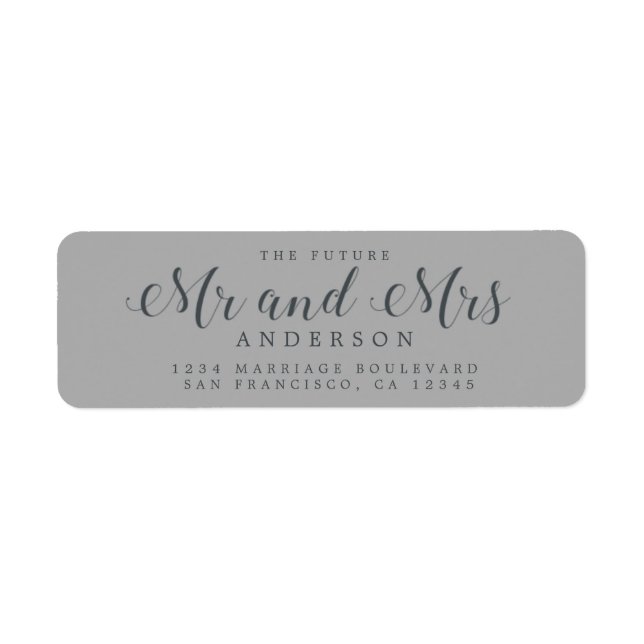 Etiqueta Chic Script Future Sr. Dr. Wedding Return Endereço (Frente)