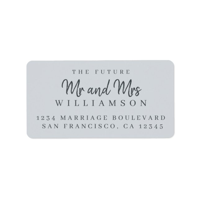Etiqueta Chic Script Future Sr. Dr. Wedding Return Endereço (Frente)