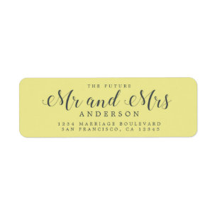 Etiqueta Chic Script Future Sr. Dr. Wedding Return Endereço