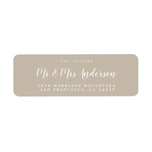 Etiqueta Chic Script Future Sr. Dr. Wedding Return Endereço