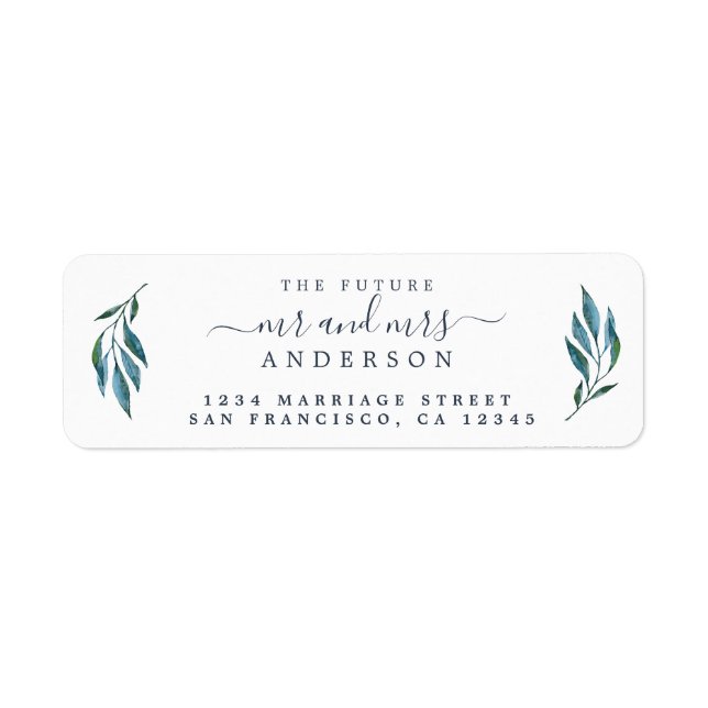 Etiqueta Chic Script Future Sr. Dr. Wedding Return Endereço (Frente)