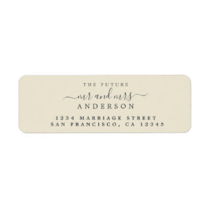 Etiqueta Chic Script Future Sr. Dr. Wedding Return Endereço