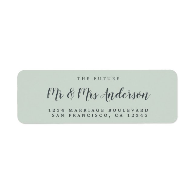Etiqueta Chic Script Future Sr. Dr. Wedding Return Endereço (Frente)