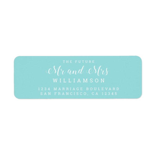 Etiqueta Chic Script Future Sr. Dr. Wedding Return Endereço (Frente)