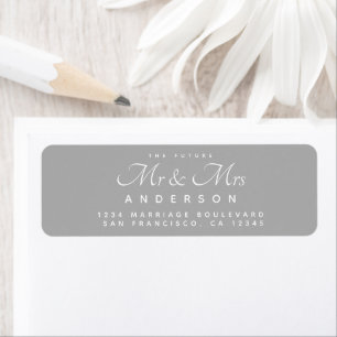 Etiqueta Chic Script Future Sr. Endereço da Sra. Wedding