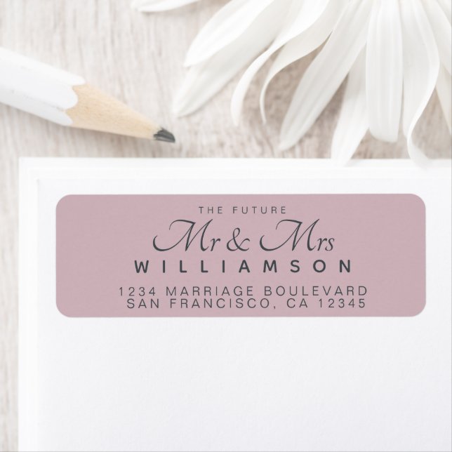 Etiqueta Chic Script Future Sr. Endereço da Sra. Wedding (Insitu)