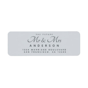 Etiqueta Chic Script Future Sr Sra. Blue Return Endereço