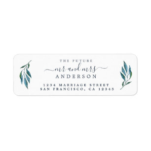 Etiqueta Chic Script Future Sr. Wedding Endereço de Regres