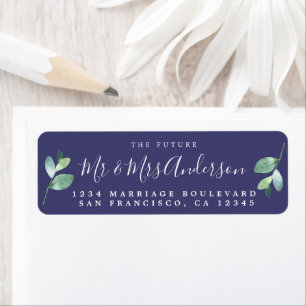 Etiqueta Chic Script Future Sr. Wedding Endereço de Regres