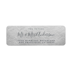 Etiqueta Chic Script Future Sr. Wedding Endereço de Regres