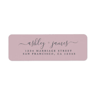 Etiqueta Chic Script Pastel Purple Wedding Endereço de Dev