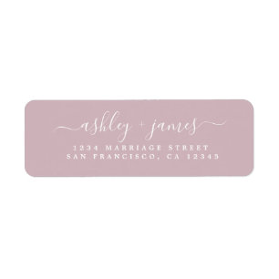 Etiqueta Chic Script Pastel Purple Wedding Endereço de Devo