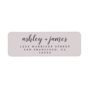 Etiqueta Chic Script Pastel Purple Wedding Endereço de Devo