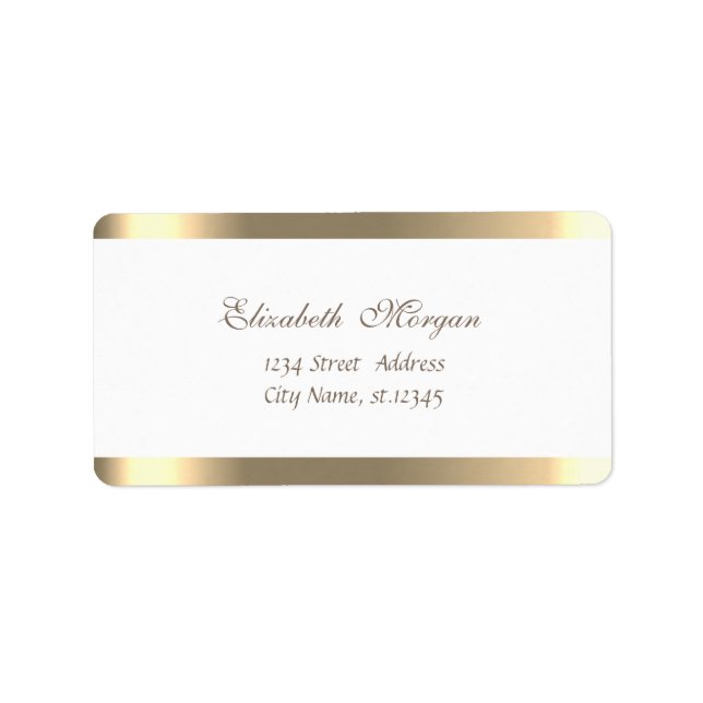 Etiqueta Chic Simples Elegante,Branco,Striped (Frente)