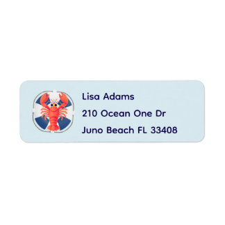Etiqueta Chic Watercolor Lobster & Lifebuoy Birthday