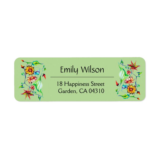 Etiqueta Chic Whimsical Encantando Exótico Floral (Frente)