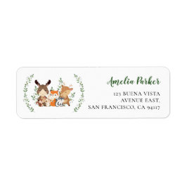 Etiqueta Chic Woodland Green Forest Animal Endereço: