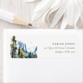 Etiqueta Chic Yosemite National Park CA Watercolor Endereço