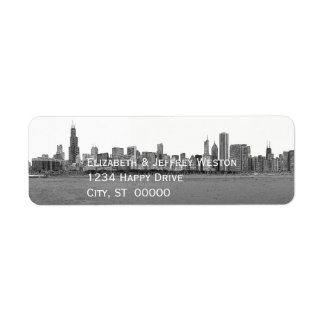 Etiqueta Chicago Illinois Skyline