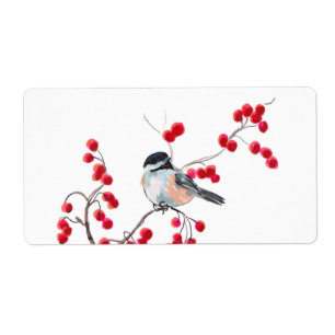 Etiqueta CHICKADEE & RED BERRIES por SHARON SHARPE