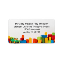 Etiqueta Children's Toys Play Therapy Office Return Address