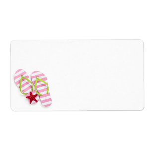 Etiqueta Chinelos De Verão Com Starfish