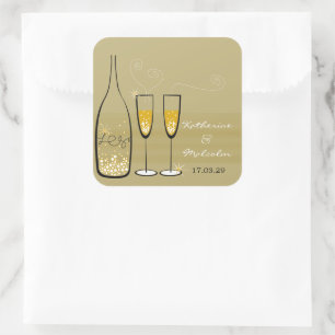 Etiqueta chique do casamento dos elogios