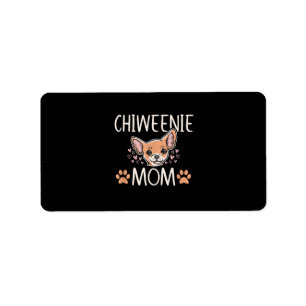 Etiqueta chiweenie mãe chihuahua, linda dona de cachorro,