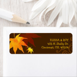Etiqueta Chocolate Brown Maple Leaf Wedle Endereço de Devol