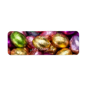 Etiqueta chocolate de folha colorida Ovos de páscoa