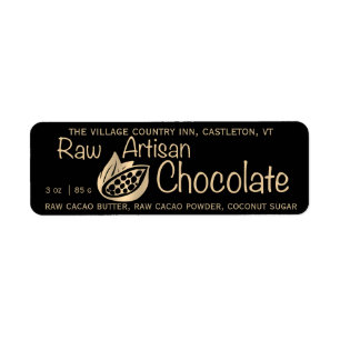 Etiqueta Chocolate em bruto artificial Dourado no rótulo do