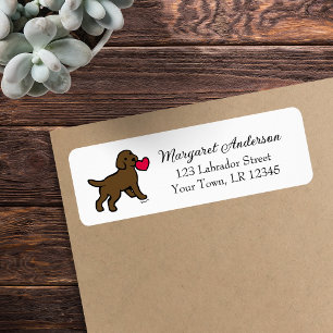 Etiqueta Chocolate Labrador Puppy Little Heart