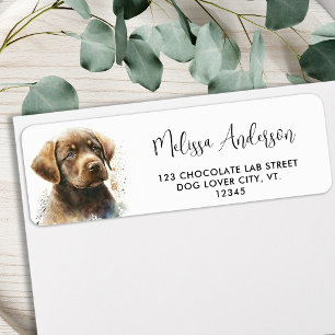 Etiqueta Chocolate Labrador Retriever Dog Endereço para dev