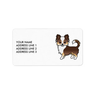 Etiqueta Chocolate Tricolor Longo Casaco Chihuahua Cachorro