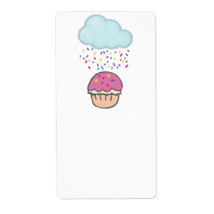 Etiqueta Chovendo Confeitos no Cupcake