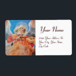 ETIQUETA CHRISTMAS ANGEL<br><div class="desc">Design elegante e clássico elaborado a partir de uma pintura Renascentista. Melozzo da Forli,  anjo do fazer de música,  detalhe de um afresco c.1480.</div>