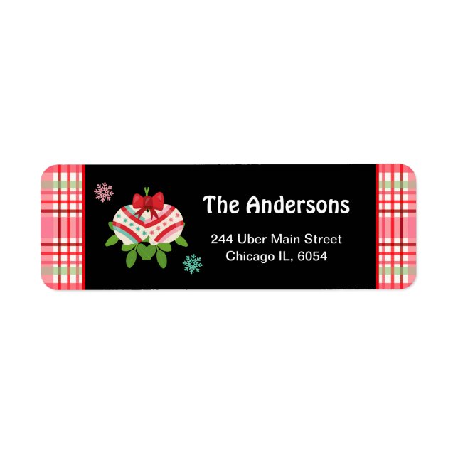 Etiqueta Christmas Baubles Ornaments (Frente)