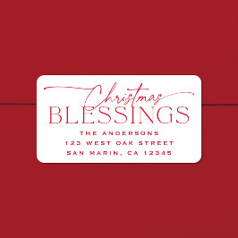 Etiqueta Christmas Blessings Elegant Holiday Return Address