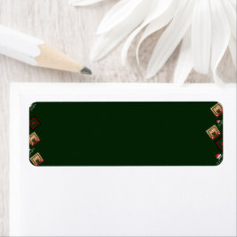 Etiqueta Christmas Green & Gold Frame Return Address Labels