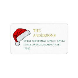 Etiqueta Christmas Hat Elegant Simple Return Address