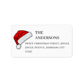 Etiqueta Christmas Hat Elegant Simple Return Address