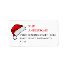 Christmas Hat Elegant Simple Return Address