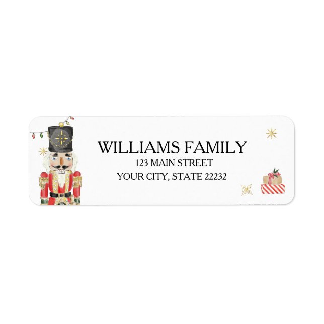 Etiqueta Christmas Holiday Nutcracker Address Label (Frente)